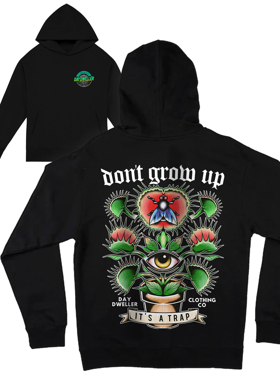 Don t Grow Up It s A Trap Heavyweight Hoodie Day Dweller